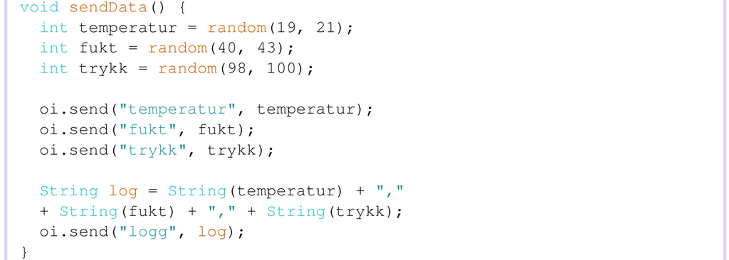 Skjermbilde fra programmet Arduino IDE som viser en programkode. Skjermutklipp.
