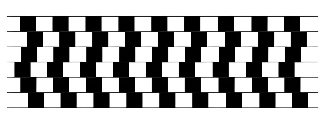 Persepsjon. Linjer og kvadrat i sorthvitt. Illustrasjon.