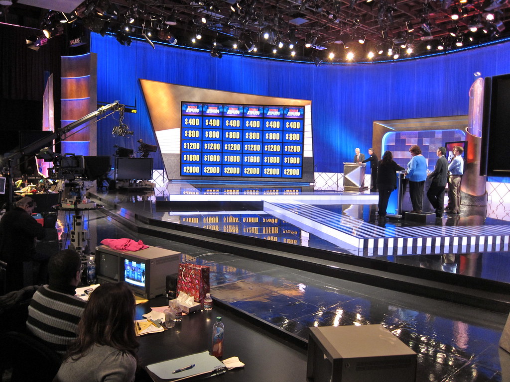 A film studio where the game show Jeopardy is filmed. Photo.