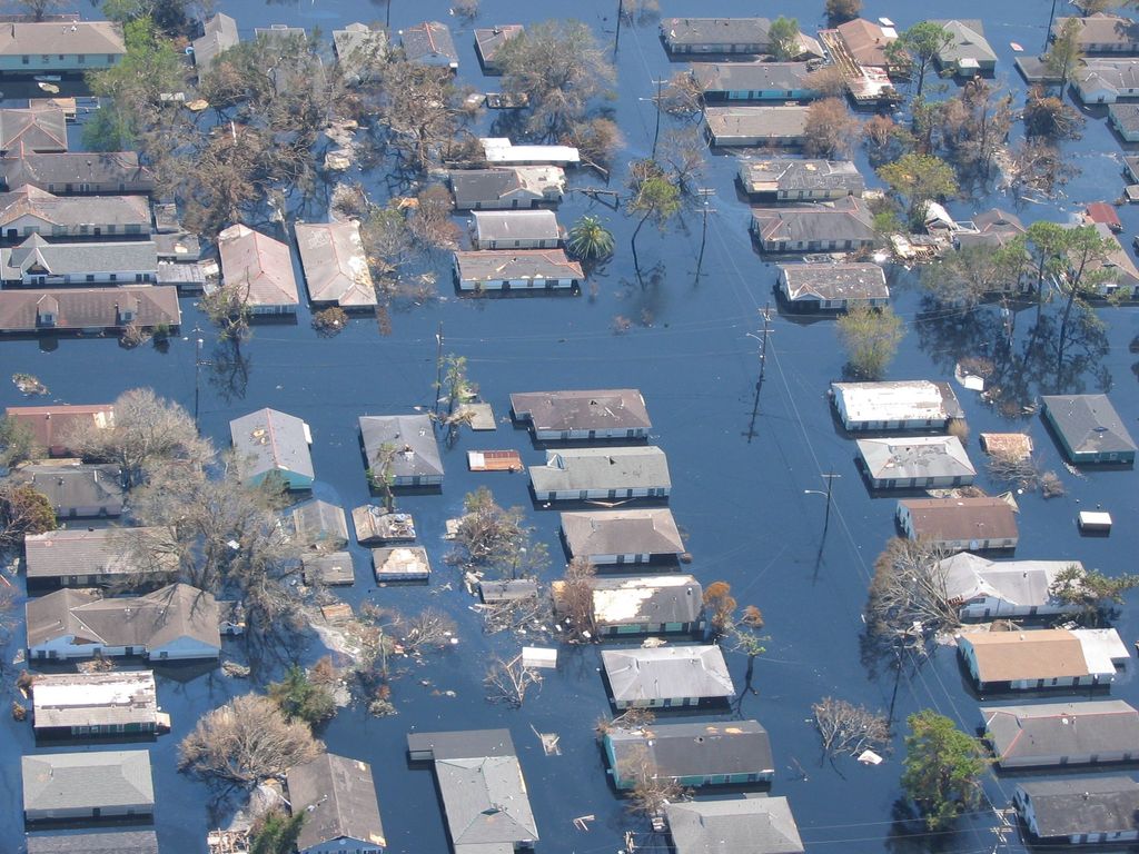 Flooding in New Orleans after the devastation of Hurricane Katrina. Photo.