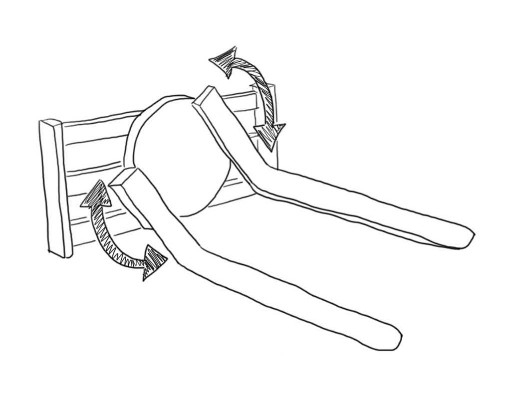 Tegningen viser et rotasjonsaggregat som er montert på en gaffeltruck. Dette illustrerer at man kan rotere gaflene rundt, slik at man f.eks. kan tømme et kar eller en beholder som står på gaflene. Illustrasjon.