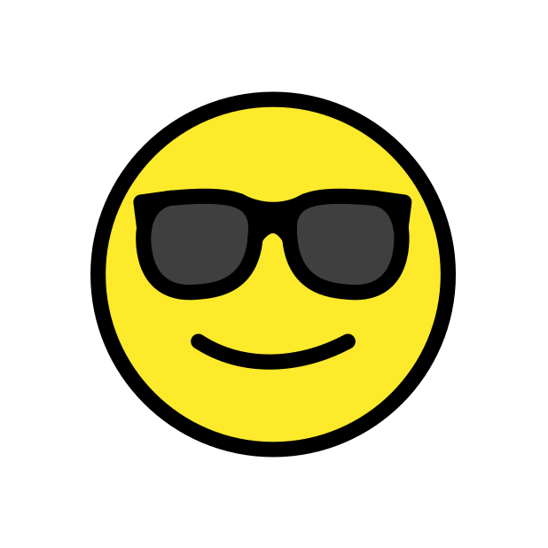 Emoji with sunglasses. Illustration.