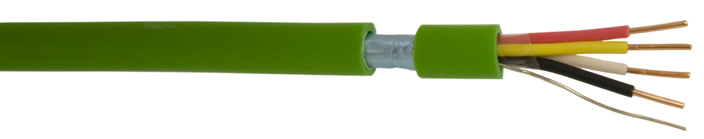 Grønn KNX-BUS-kabel. Foto.