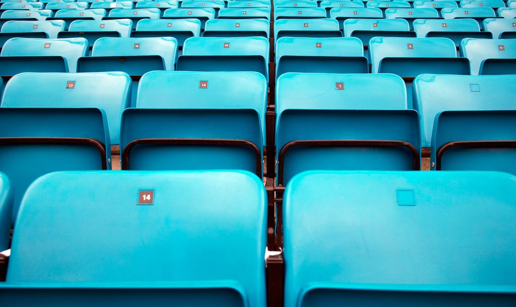 Tomme tribunesete. Foto.