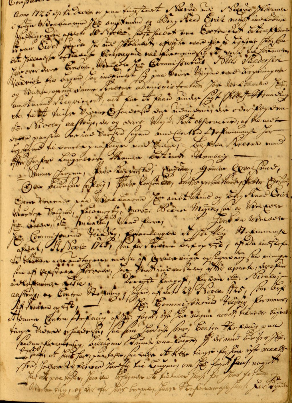 Handskriven side frå justisprotokollen. Kjelde. 