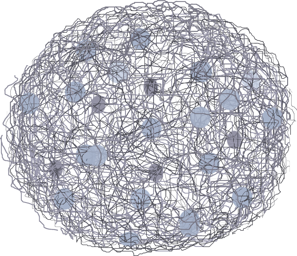 Porøs kule med blåfargede gjærceller. Illustrasjon.