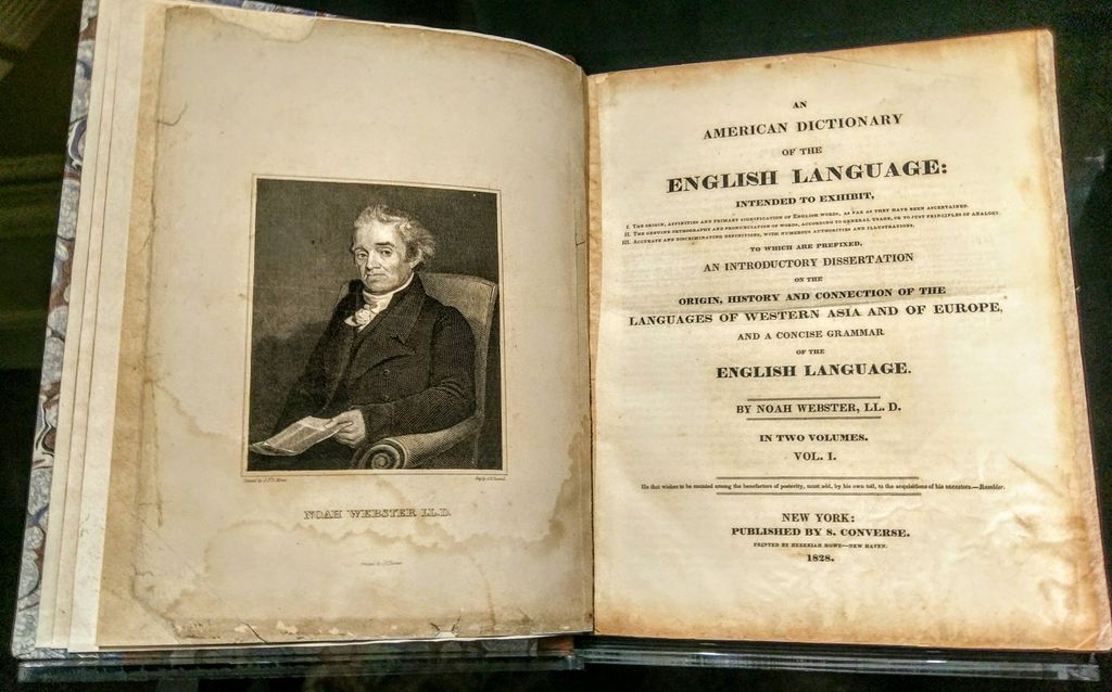 Noah Webster's dictionary of the English language. Photo.