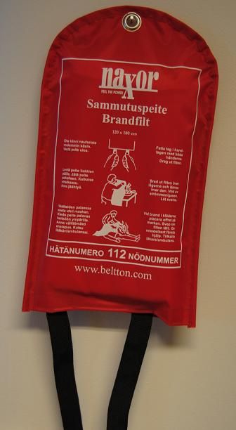 Foto av et brannteppe.