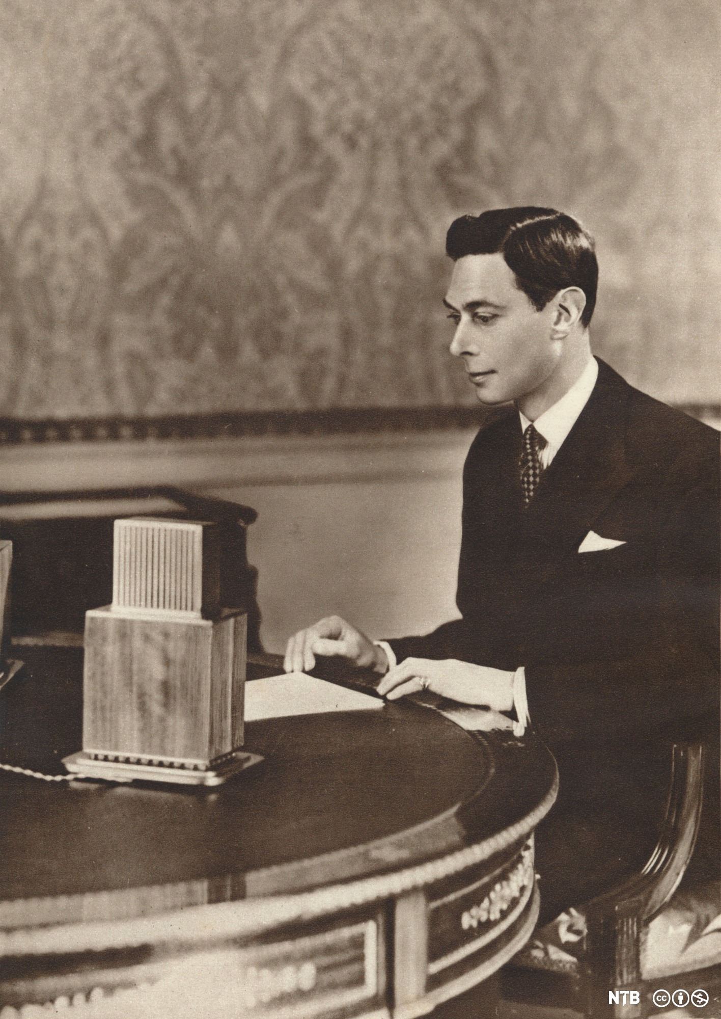 King George VI giving a radio speech
