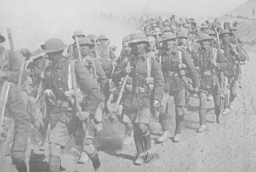 Britiske tropper i Mesopotamia, det som i dag er Irak, under første verdenskrig. Foto.