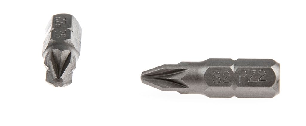 Pozidrive-bits. Foto.