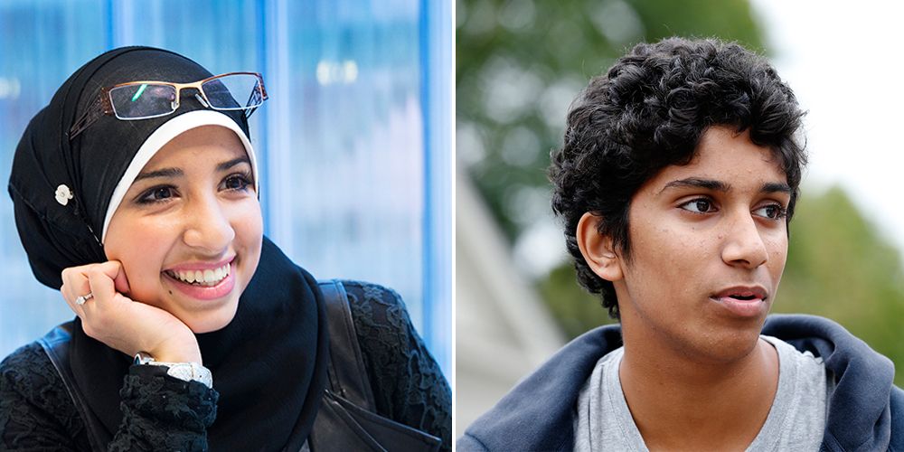 To fotoportretter. Det ene viser ei jente, det andre en gutt.