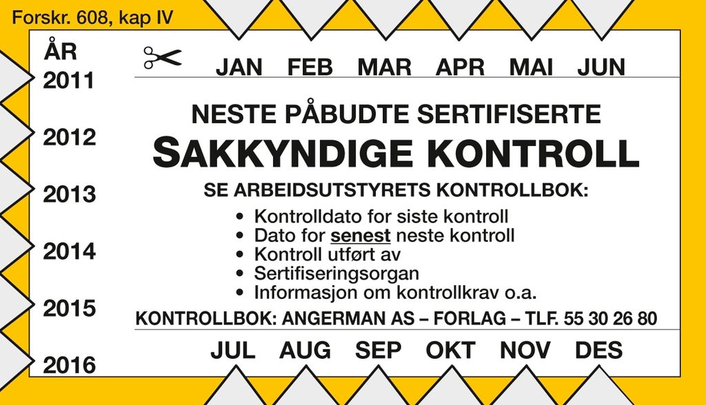 Kontrollmerke. Illustrasjon.