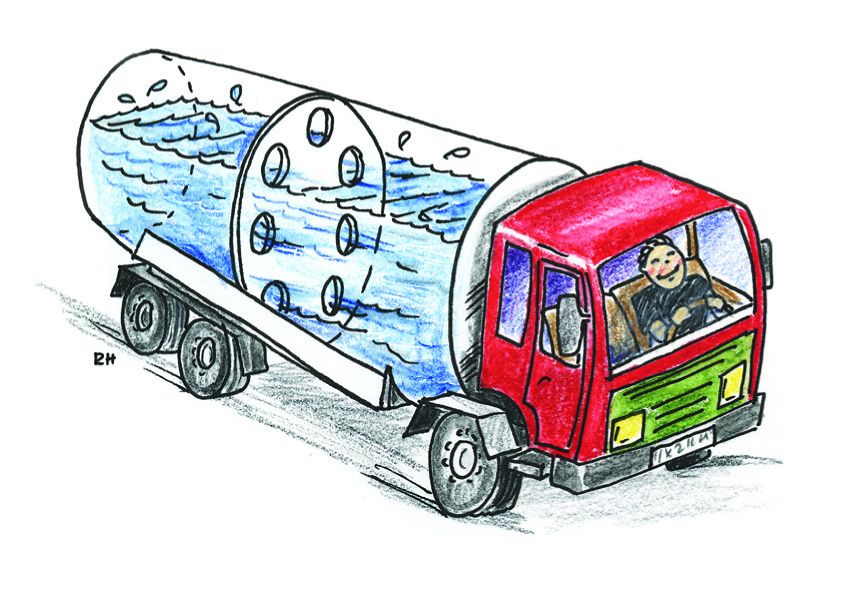 Tankbil med skvalpeskott