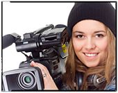 jente med videokamera