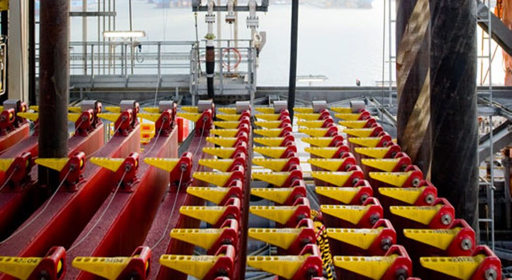 Fingerbord i boretårnet. Foto.