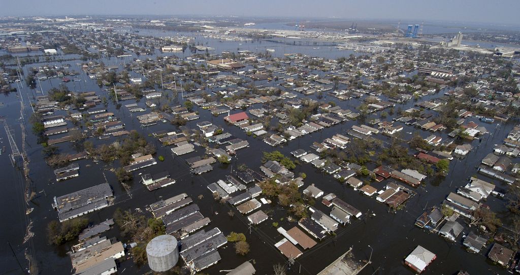 Flooding in New Orleans after the devastation of Hurricane Katrina. Photo.
