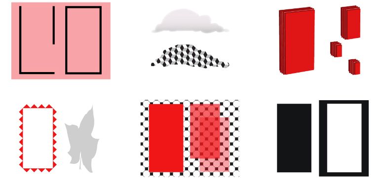 Formkontraster. Illustrasjon.