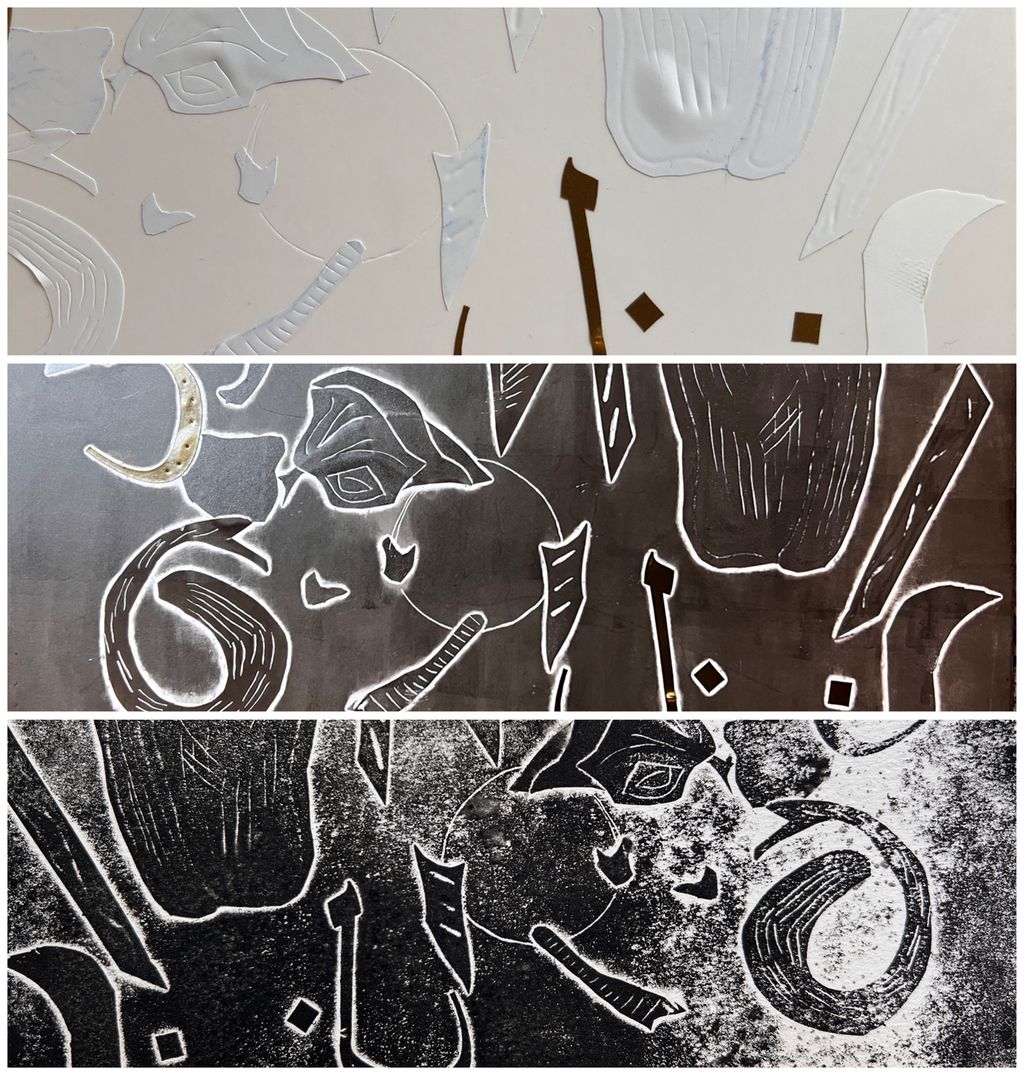 Kollasj av abstrakte former. Illustrasjon.