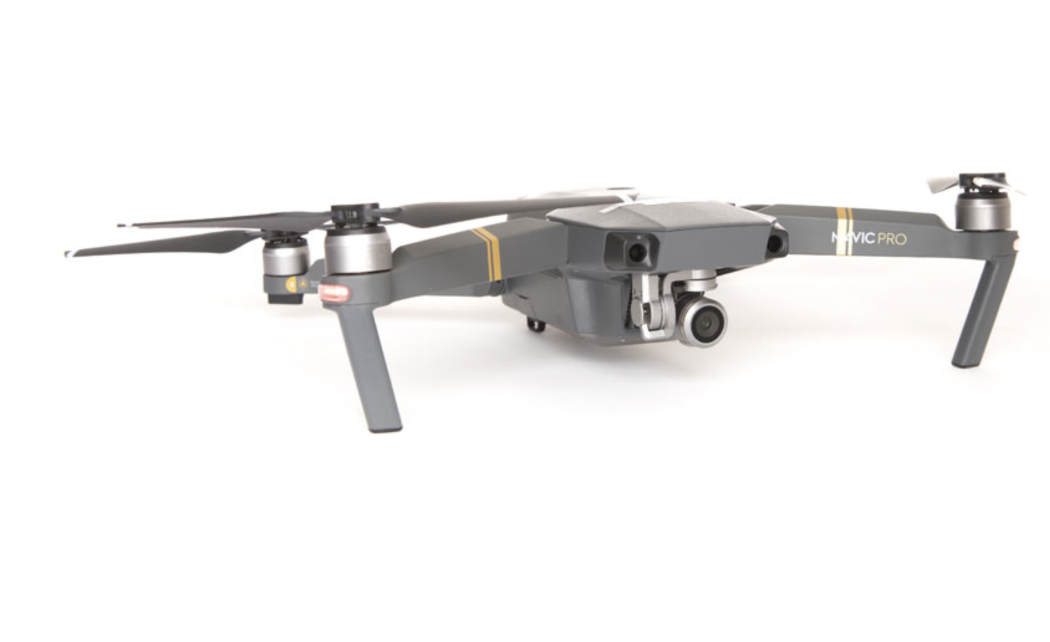 Drone til videoopptak med tre rotorer og en lise. Foto.