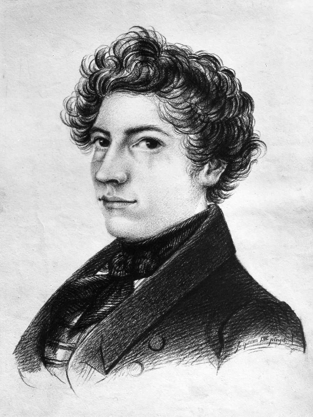 Johan Sebastian Welhaven. Tegning.