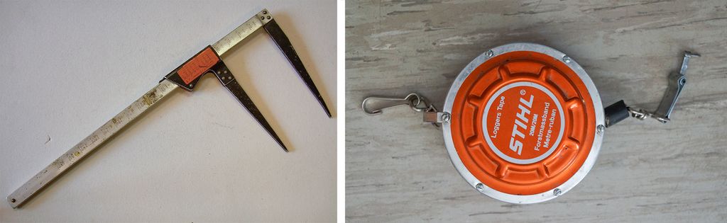 Hoggerklave og hoggermåleband. Foto.