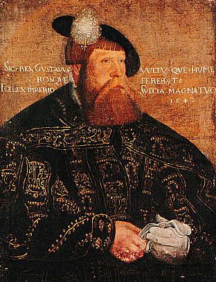 Portrett av Gustav Vasa, konge av Sverige 1523-1560. Maleri.