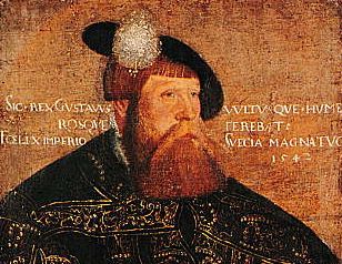 Portrett av Gustav Vasa, konge av Sverige 1523-1560. Maleri.