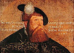 Portrett av Gustav Vasa, konge av Sverige 1523-1560. Måleri.