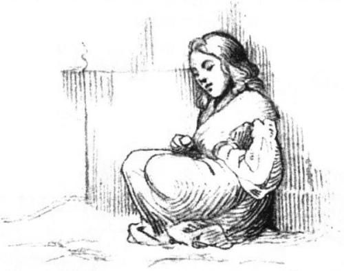 Piken med svovelstikkene. Illustrasjon.