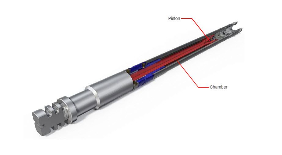 Hydraulisk hammer. Illustrasjon.