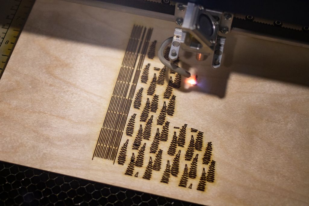 Mønster som laserskjæres. Foto