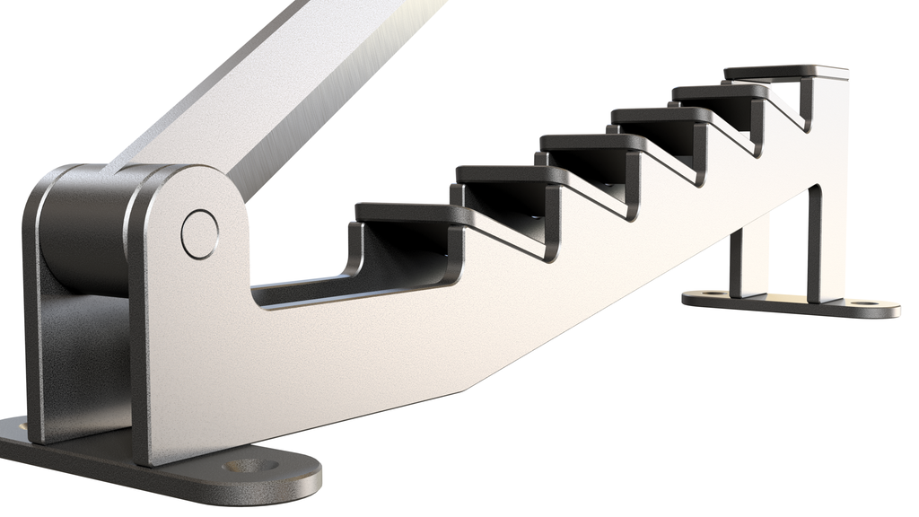 Saksforma verktøy med en del som ser ut som en kniv, og den andre med mothaker. Illustrasjon.