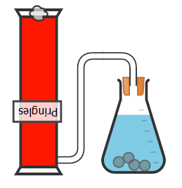 Forsøksoppsett til Pringles-rakett. Illustrasjon.