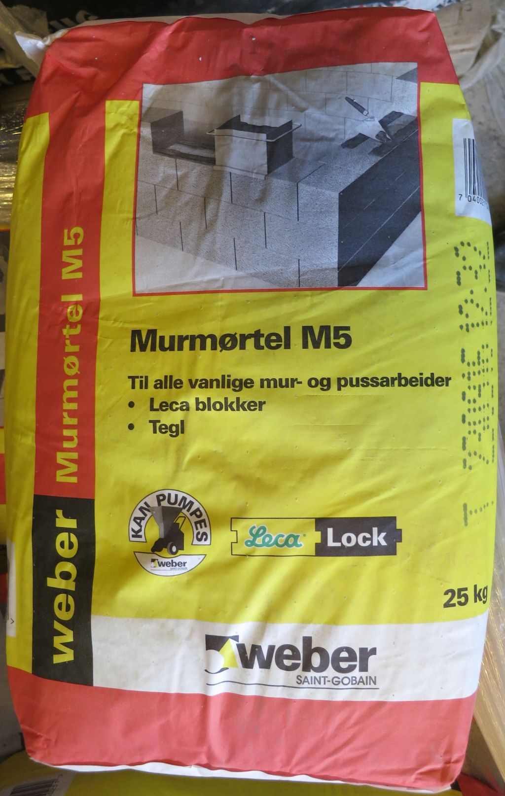 Murmørtel. Foto.