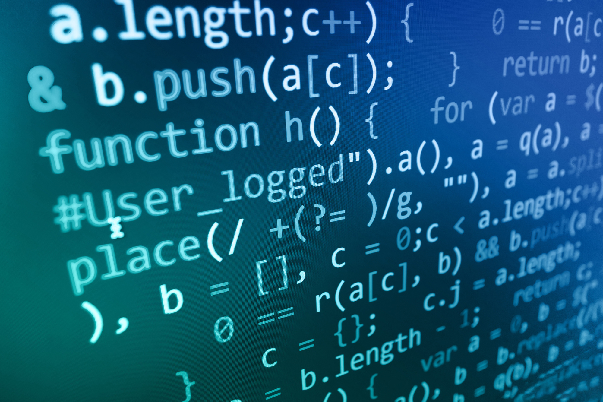 Dataskjerm med programmeringsspråk. Foto.  
