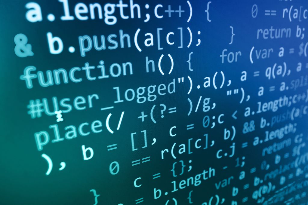 Dataskjerm med programmeringsspråk. Foto.  