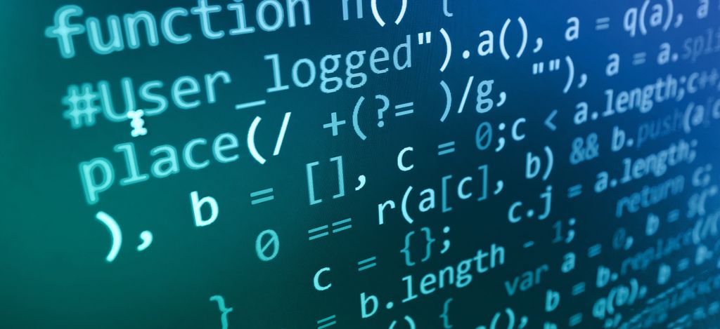 Dataskjerm med programmeringsspråk. Foto.