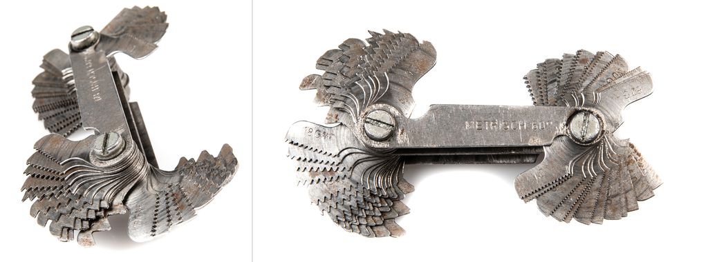 Gjengelære metrisk/tommar. Foto.