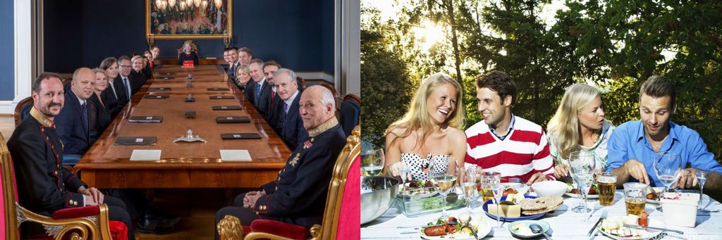 Formell og uformell middag kollasj