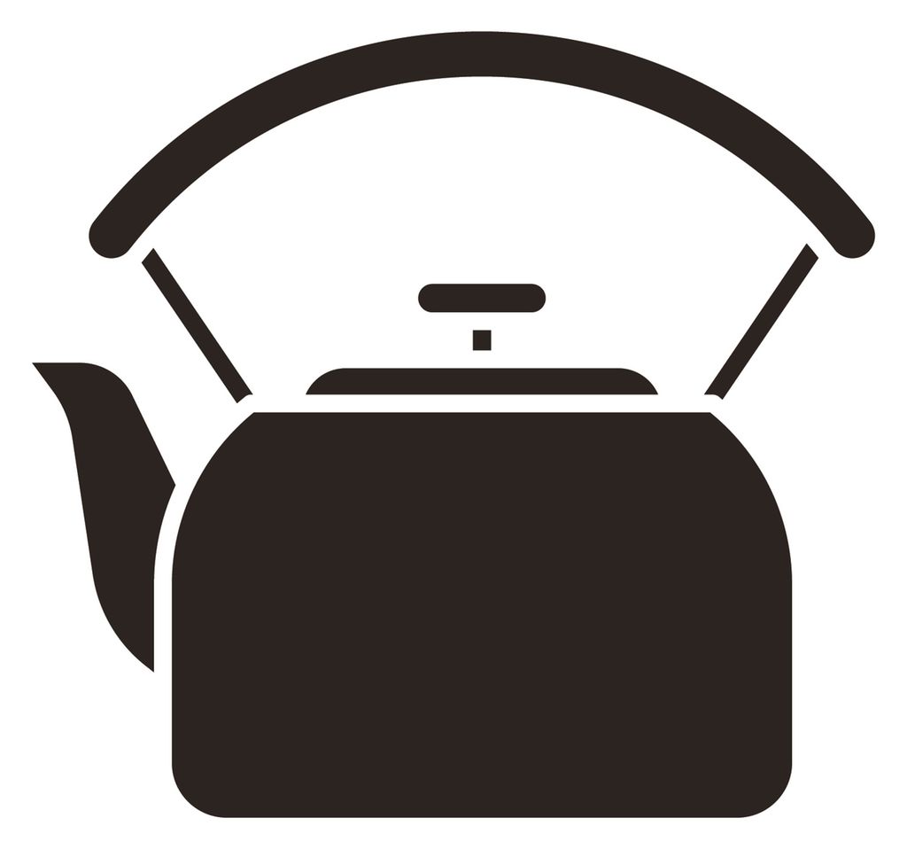 Kaffekjele. Svart-hvitt-illustrasjon.