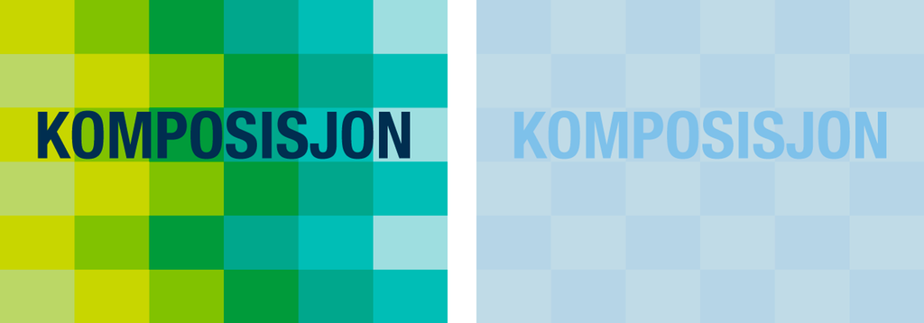 Grafisk eksempel på kontraster. Illustrasjon.