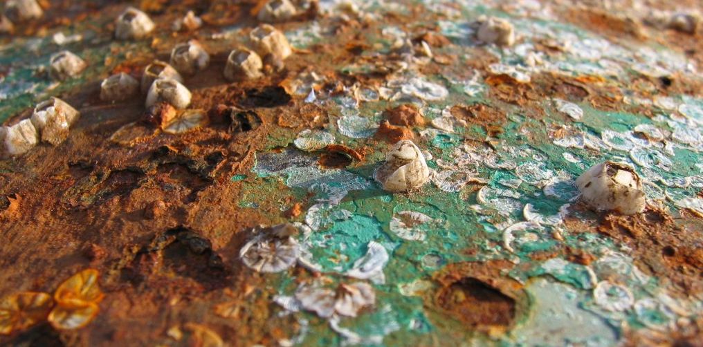 Rur og rust på en overflate. Foto.