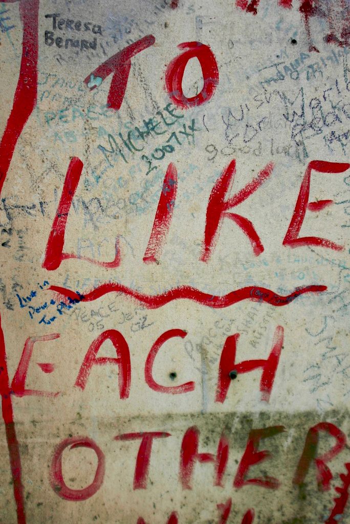 Writing on wall. Photo.