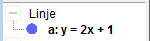 Grafisk løsning for linje i GeoGebra