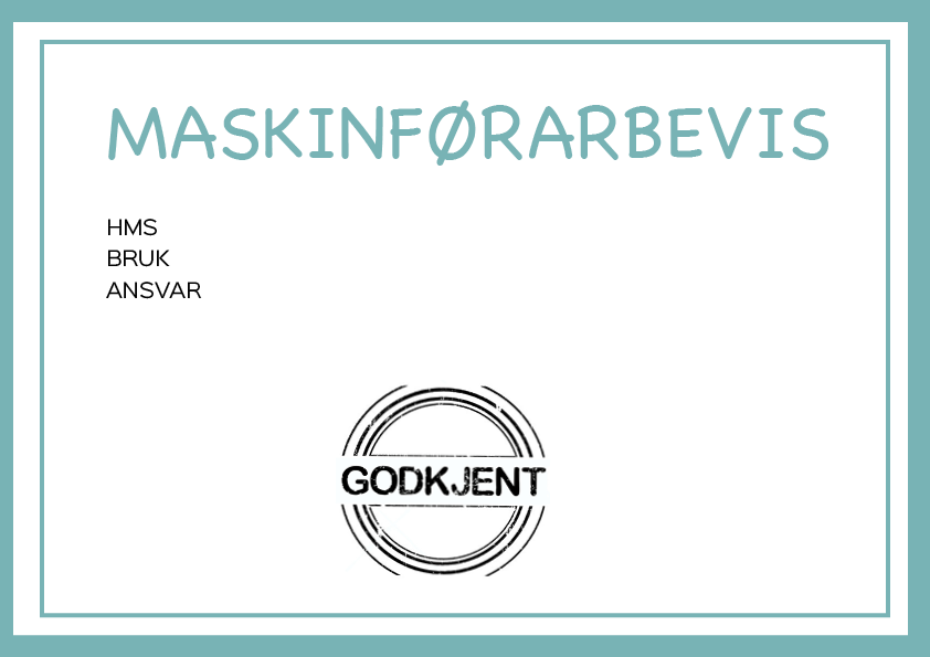 Maskinførarbevis. Illustrasjon.