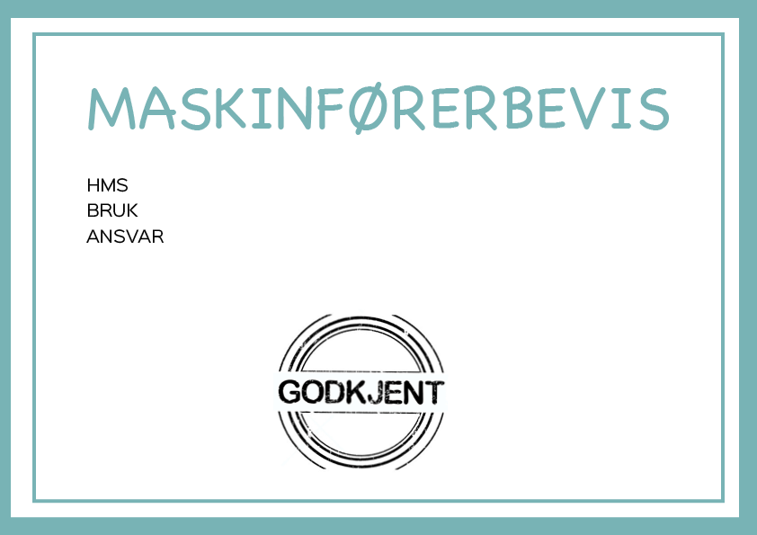 Maskinførerbevis. Illustrasjon.