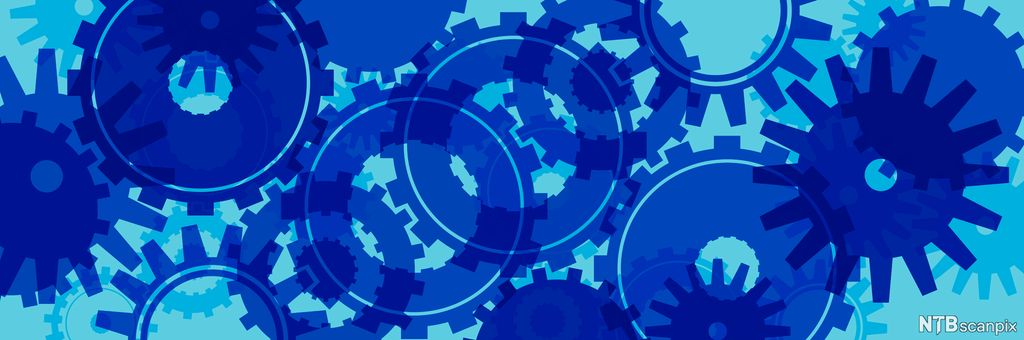 Cogs working together. Illustration.