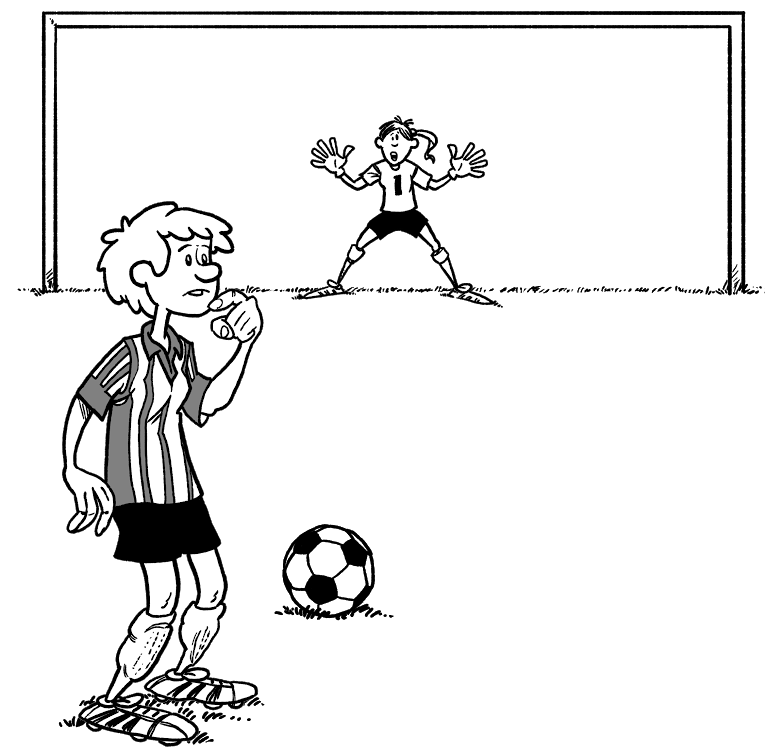 Fotballspiller og keeper. Illustrasjon.