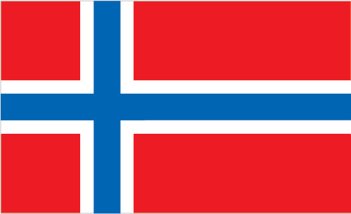 Det norske flagget i rødt, hvitt og blått. Illustrasjon.